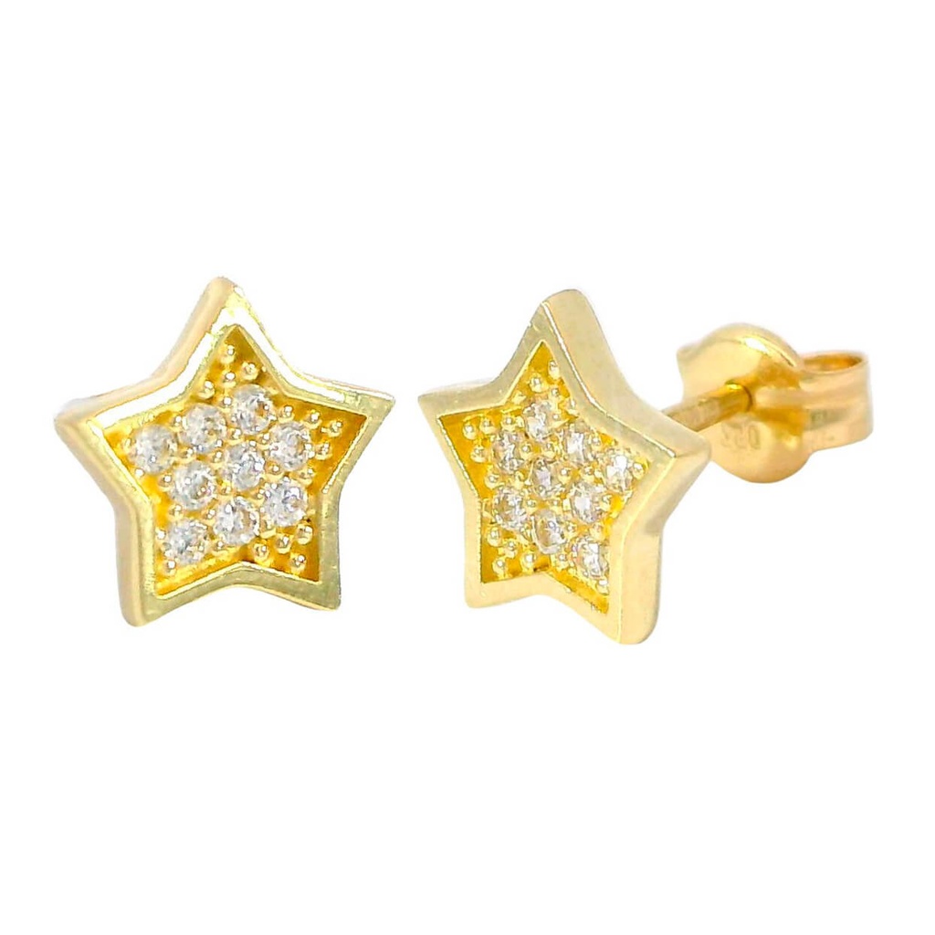 PENDIENTES ESTRELLA CIRCONITAS PRESION 7.5MM