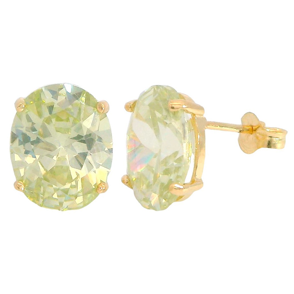 PENDIENTES OVAL 10x8MM COLOR  CITRINO PRESION