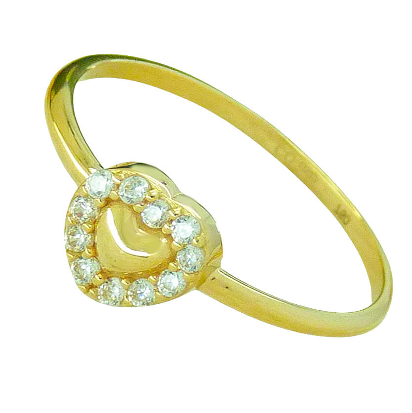 SORTIJA PIEDRAS CORAZON FUNDIDA