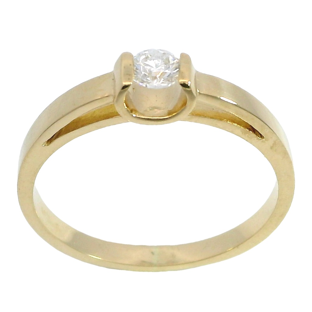 SOLITARIO BRILLANTE 3.0 MM VS-H 0.11 CT ORO AMARILLO