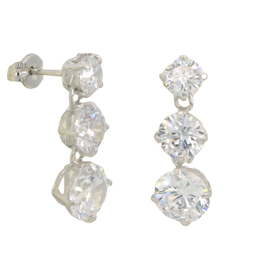 PENDIENTES CIRCONITAS DE 4'5MM Y 6MM.ORO BLANCO.18MM.