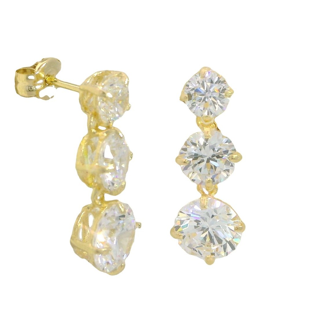 PENDIENTES TRES CIRCONITAS DE 4'5MM Y 6MM.18MM.