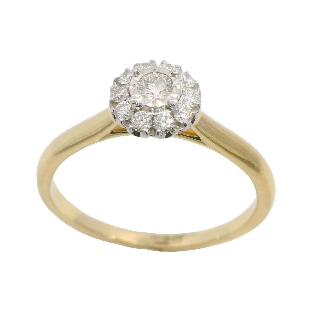 SORTIJA CUAJO BRILLANTES SI1-H .0.25 CT TW.