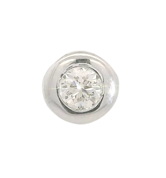 COLGANTE CHATON FUNDICION ORO BLANCO 7MM.BRILLANTE H-SI 1 . 0.25 CT.