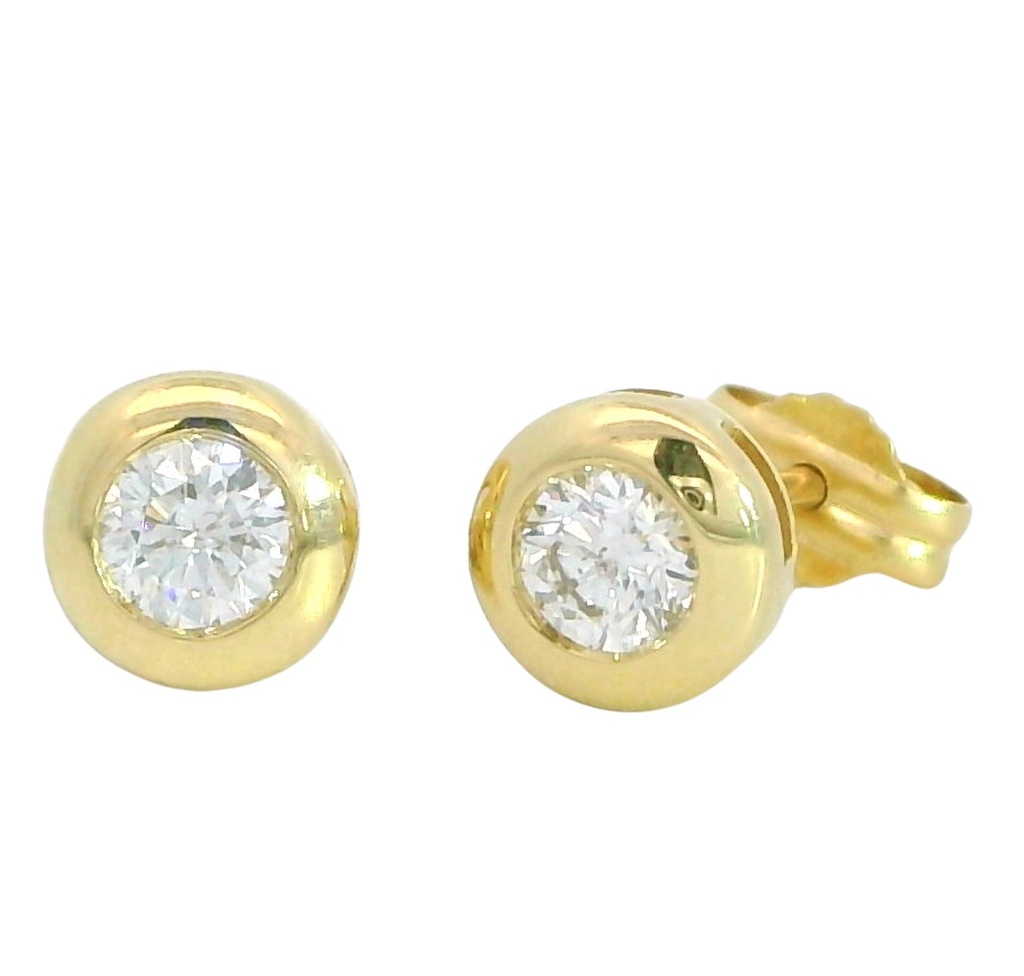 PENDIENTES CHATON FUNDICION  6MM. BRILLANTES H-SI1  0.50 CT TW