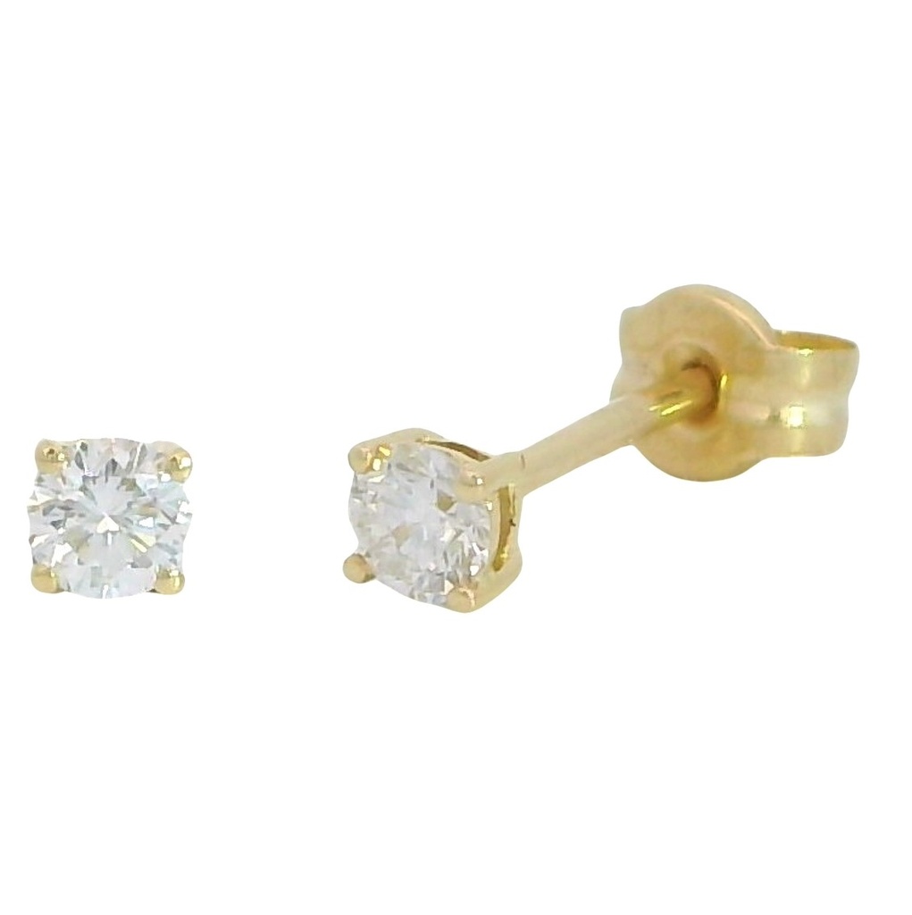 PENDIENTES GARRA FUNDICION 4MM.BRILLANTES H-SI 1.  0.14 CT TW