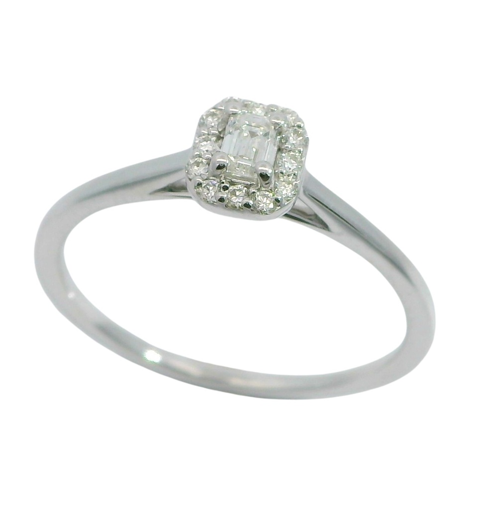 SORTIJA  BRILLANTES DI 1 EM 0.10 CT DI 6 SI-H 0.03 6 RD SI H 0.04 CT.0.17 CT TW