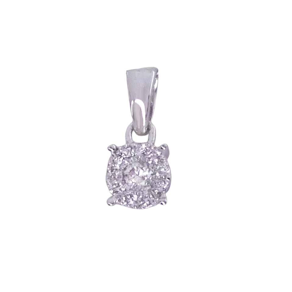 COLGANTE REDONDO 5x5MM 1 BRILLANTE DE  0.0.34 CT Y 9 DE 0.046 CT H-SI