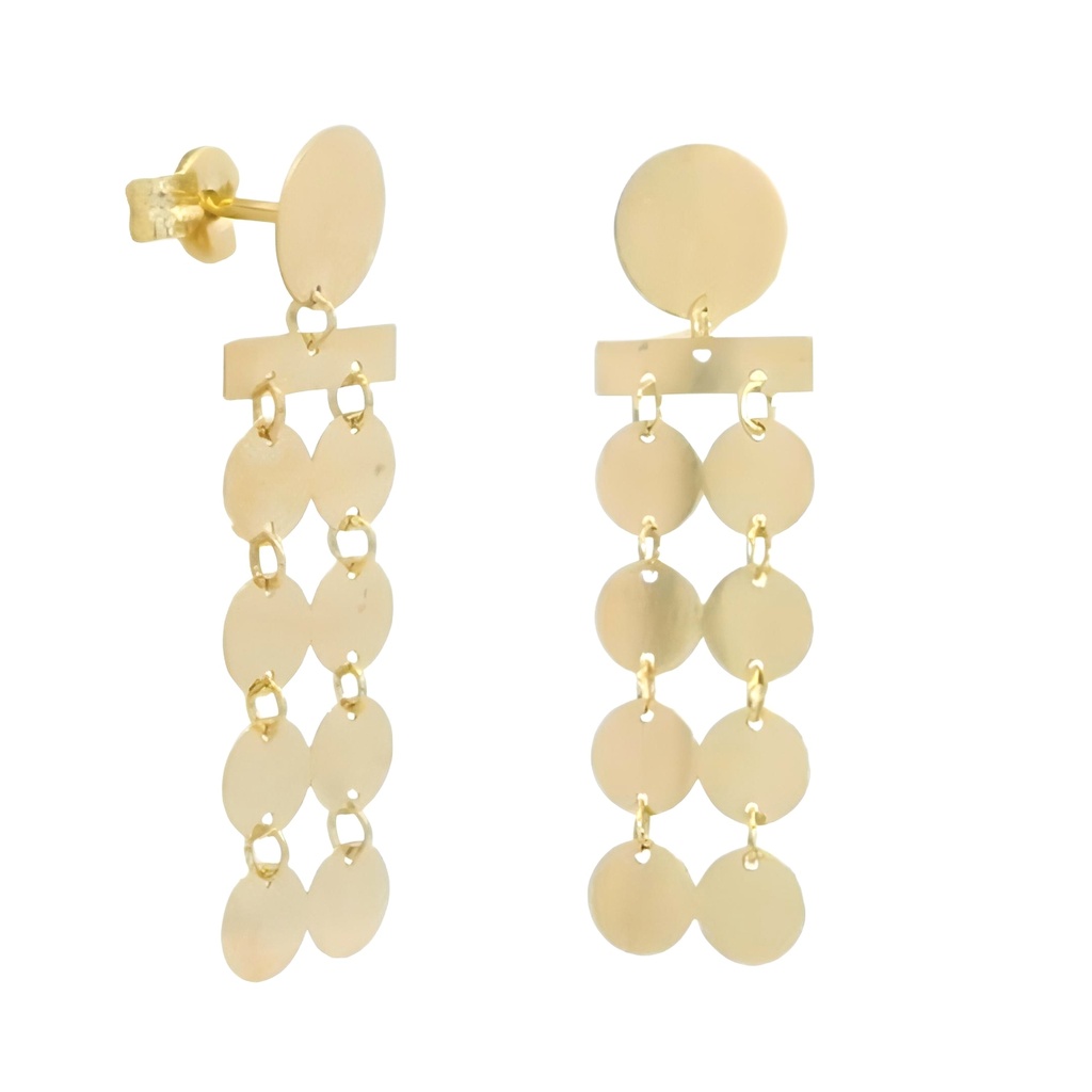 PENDIENTES LARGOS 28x8MM CON CIRCULOS.PRESION