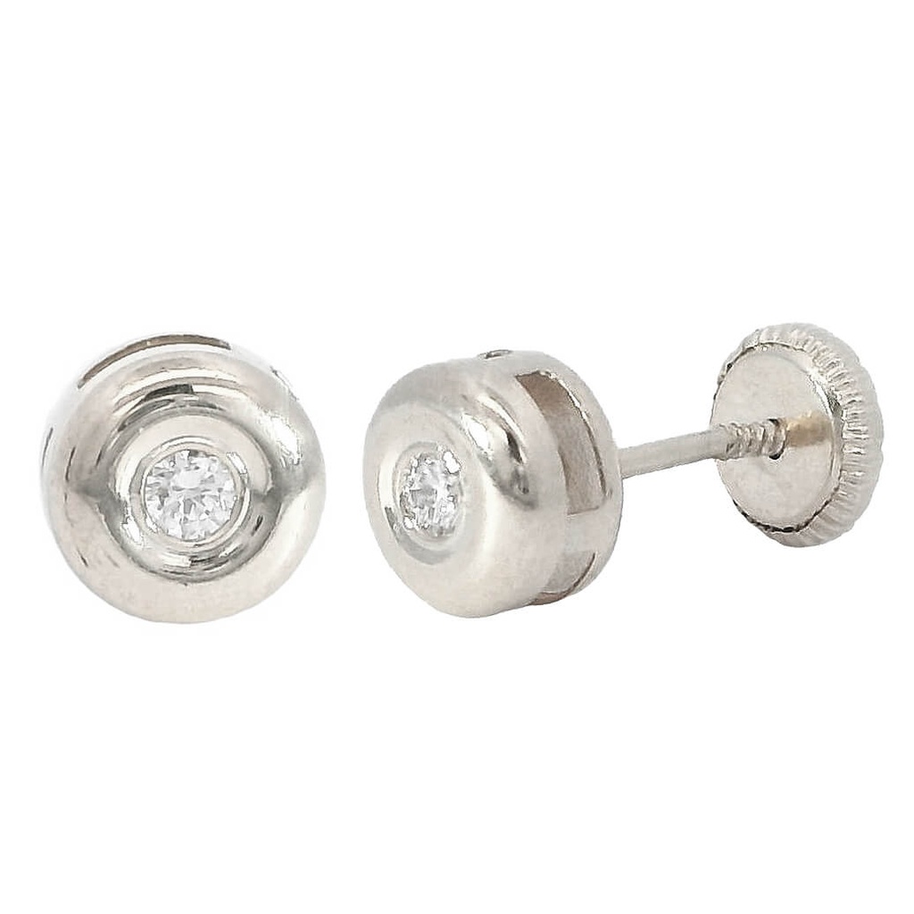 CHATÓN ORO BLANCO 6MM BRILLANTES 2MM H-SI 0.06 CT TW.