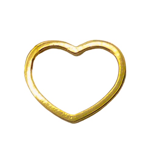 [3955] COLGANTE CORAZÓN PLANO ORO AMARILLO 12MM