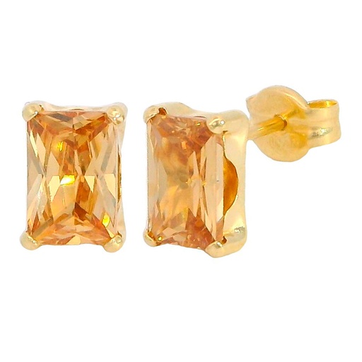 [5071CH] PENDIENTES BAGUETTE 6x4MM CHAMPAGNE PRESION