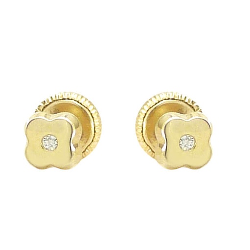 [2519] PENDIENTES CUATREBOL 4MM BRILLANTES 1,10MM.