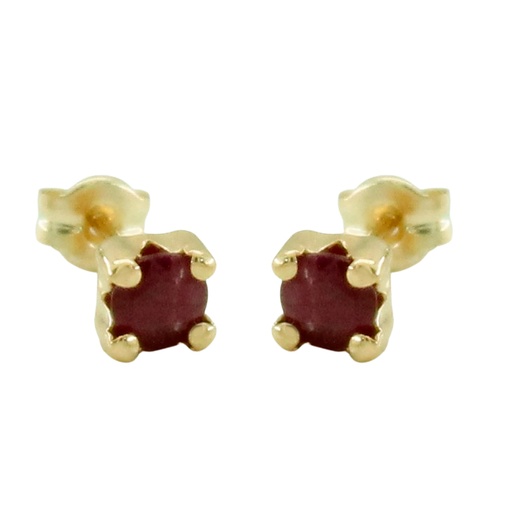 [3074R] PENDIENTES GARRA RUBI FINO 4MM PRESION