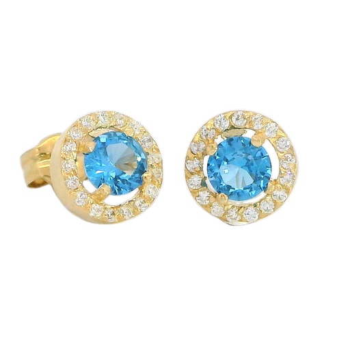 [5905A] PENDIENTES ORLA 7MM CENTRO 4MM PRESION COLOR AGUA