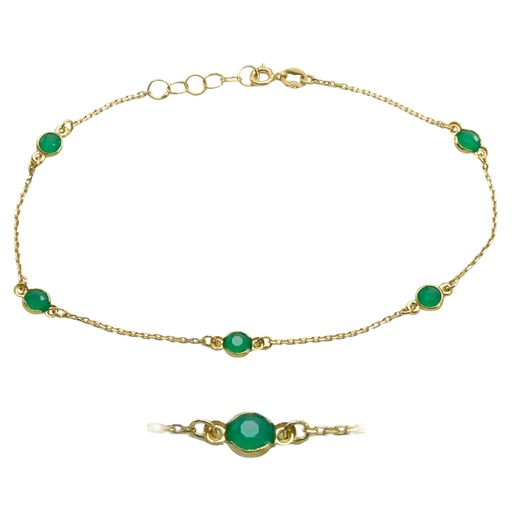 [5139E] PULSERA 5 BOCEL 4MM CUARZO VERDE 19CM