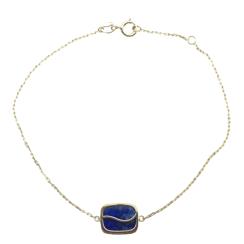 [5385/PU] PULSERA ANTIC LAPISLAZULI 17CM DOBLE REASA