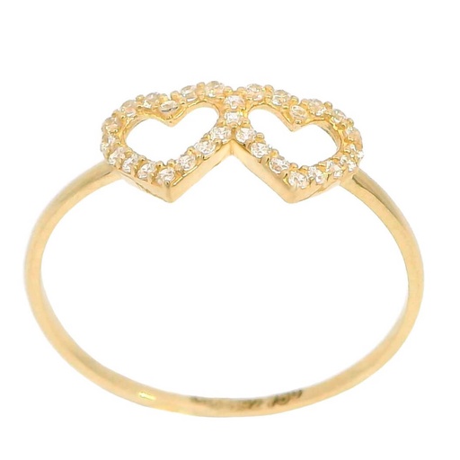 [5868] SORTIJA 2  CORAZON PIEDRAS