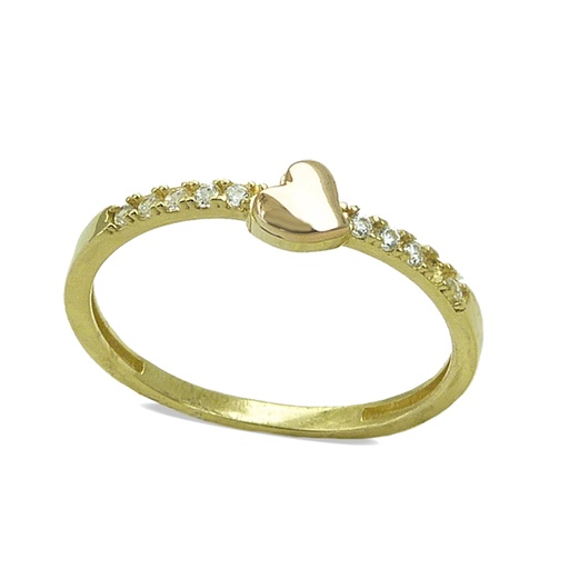 [4425] SORTIJA PIEDRAS CORAZON BICOLOR FUNDIDA