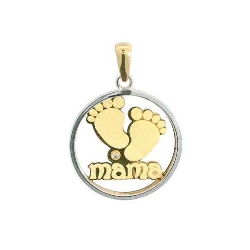 [4465] COLGANTE HUELLA PIES MAMA PIEDRA 17*24MM