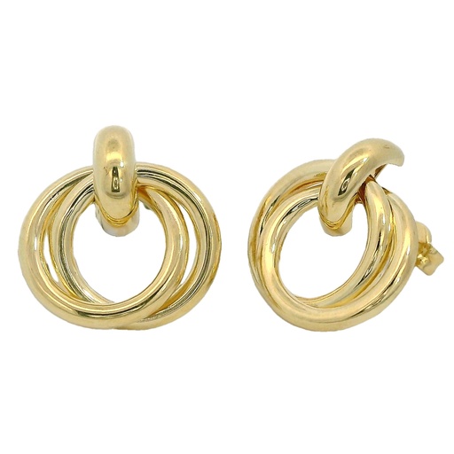 [5938] PENDIENTES NUDO 15MM.ORO AMARILLO PRESION