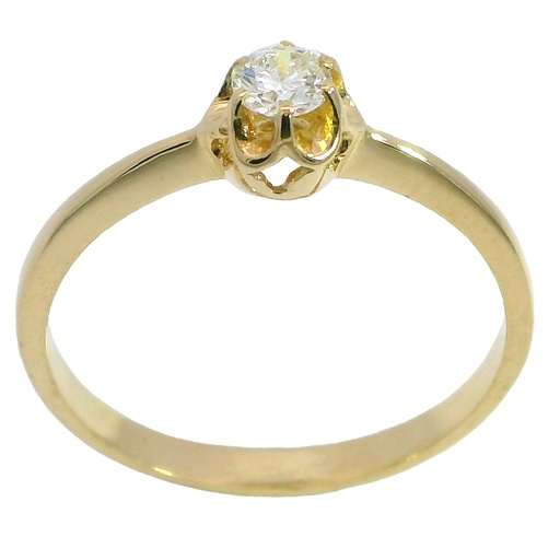 [B4023A/17] SOLITARIO BRILLANTE  3.5 MM VS-H 0.17 CT ORO AMARILLO