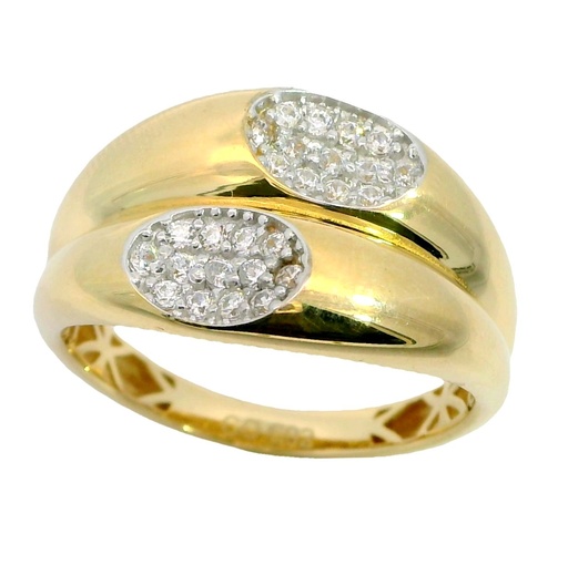 [00007] SORTIJA DOS OVALES DE CIRCONITAS.CABEZA DE 12MM.