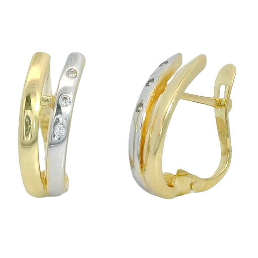 [00062] PENDIENTES MEDIO ARO DOBLE BANDA BICOLOR.