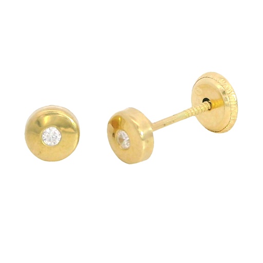 [00090] PENDIENTES REDONDO CIRCONITA DE  3MM. ROSCA.