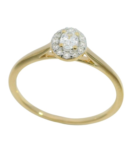 [B4199/0.20] SORTIJA  BRILLANTES DI 1 OV 0.12 CT DI 12 SI-H 0.08 CT. 0.20CT TW