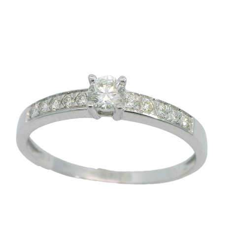 [B4203/0.30] SORTIJA  BRILLANTES DI 10 RD 0.15 CT DI 1 RD SI-H 0.15 CT TW