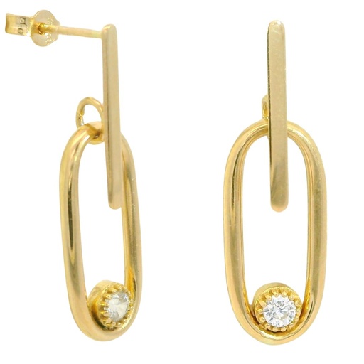 [00108] PENDIENTE ESLABON Y CIRCONITA 3MM .25MM LARGO .