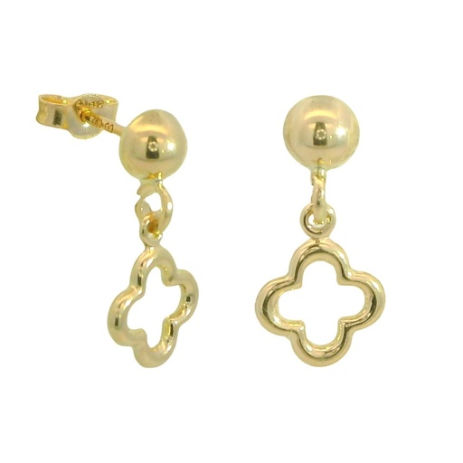 [00106] PENDIENTES MEDIA BOLA Y FLOR .15MM.