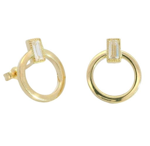 [00109] PENDIENTES REDONDOS CON CIRCONITA RECTANGULAR.11MM.