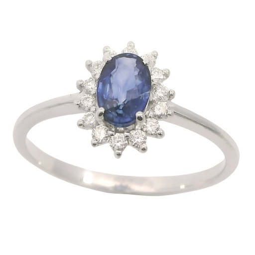 [B4217/SZB] SORTIJA 1 ZAFIRO OVAL 0.60CT BRILLANTES 0.15 CT TW