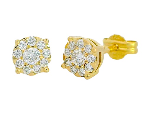 [B4208P/0.33] PENDIENTES BRILLANTES Di 2 RD 0.145 DI 18 RD SI H 0.185 CT.0.33 CT TW