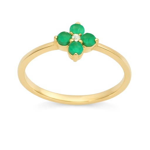 [B4219SE] SORTIJA  BRILLANTES DI 1RD 0.01 CT 4 ESMERALDA 0.038 CTS