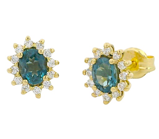 [5962L] PENDIENTE ROSETON LONDON DE 4x3MM Y CIRCONITAS.