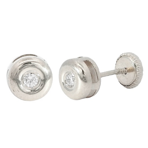 [B4128B] CHATÓN ORO BLANCO 6MM BRILLANTES 2MM H-SI 0.06 CT TW.