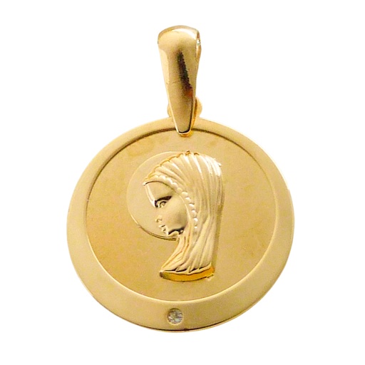 [4679] MEDALLA VIRGEN ARENADA 15MM BICOLOR