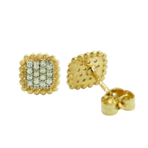 [5848] PEND.CUADRADO 6MM PAVE BORDES BOLAS PRESION