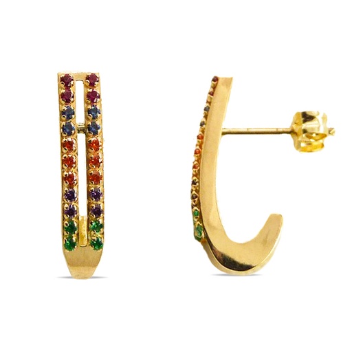 [4689] PEND.DOBLE ARO PIEDRAS COLOR 15MM PRESION